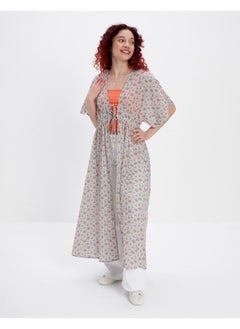 American Eagle Floral Print Ruched Waist Kaftan  - Image 1