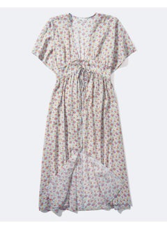 American Eagle Floral Print Ruched Waist Kaftan  - Image 3