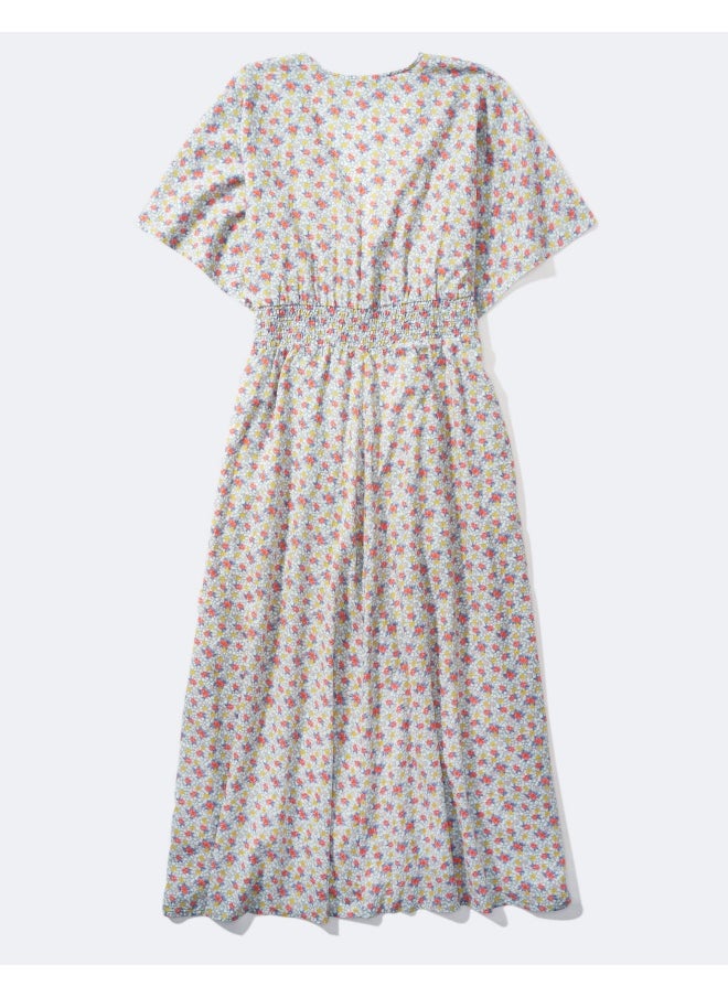 American Eagle Floral Print Ruched Waist Kaftan  - Image 4