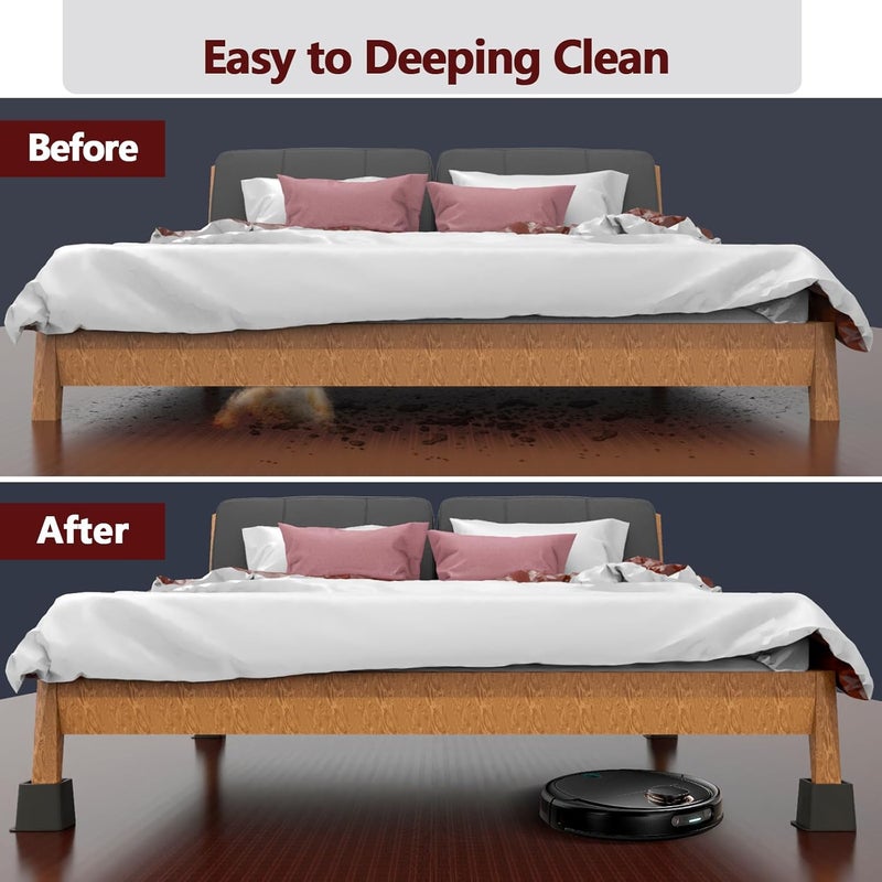 Demiwise 5 inch Bed Furniture Risers, 4 Pack Heavy Duty Bed Lifts Risers for Beds, Desk, Table, Sofa & Couch, Supports Up to 1,300 lbs - Image 5