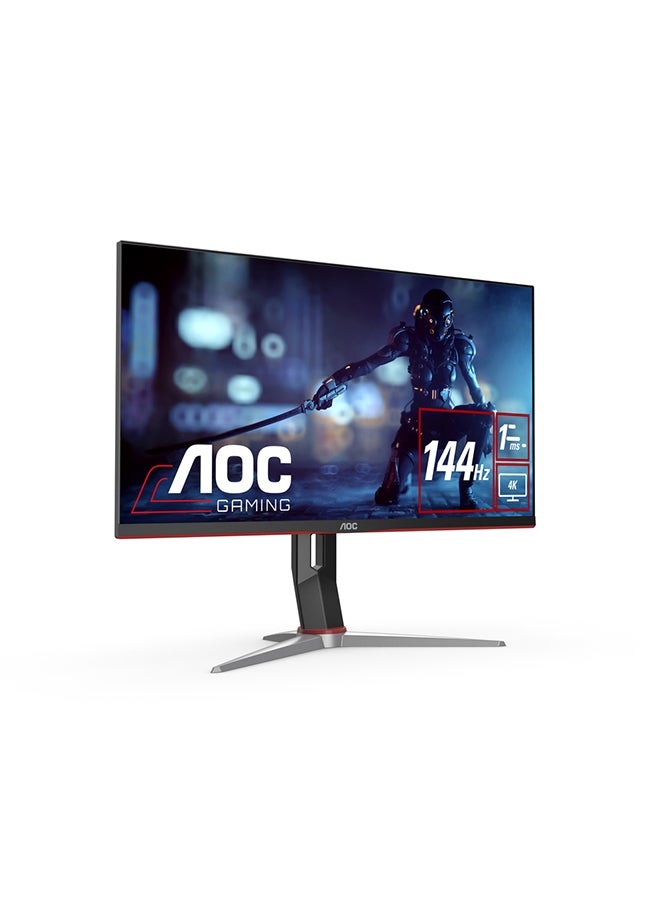 AOC U28G2X/D 28-Inch (IPS LCD) 4K Gaming Monitor, 3840 × 2160 (UHD), 144Hz, 1ms, VESA Certified DisplayHDR 400, HDMI 2.1 × 2, DisplayPort 1.4 × 2, FreeSync Premium tear-free immersion Black & Red - Image 3