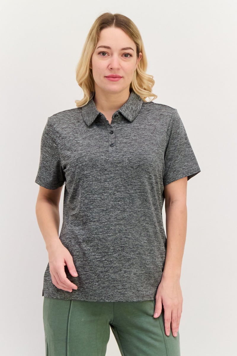 SKECHERS Women Sportswear Fit Short Sleeve Outdoor Polo Shirt, Grey - Image 1