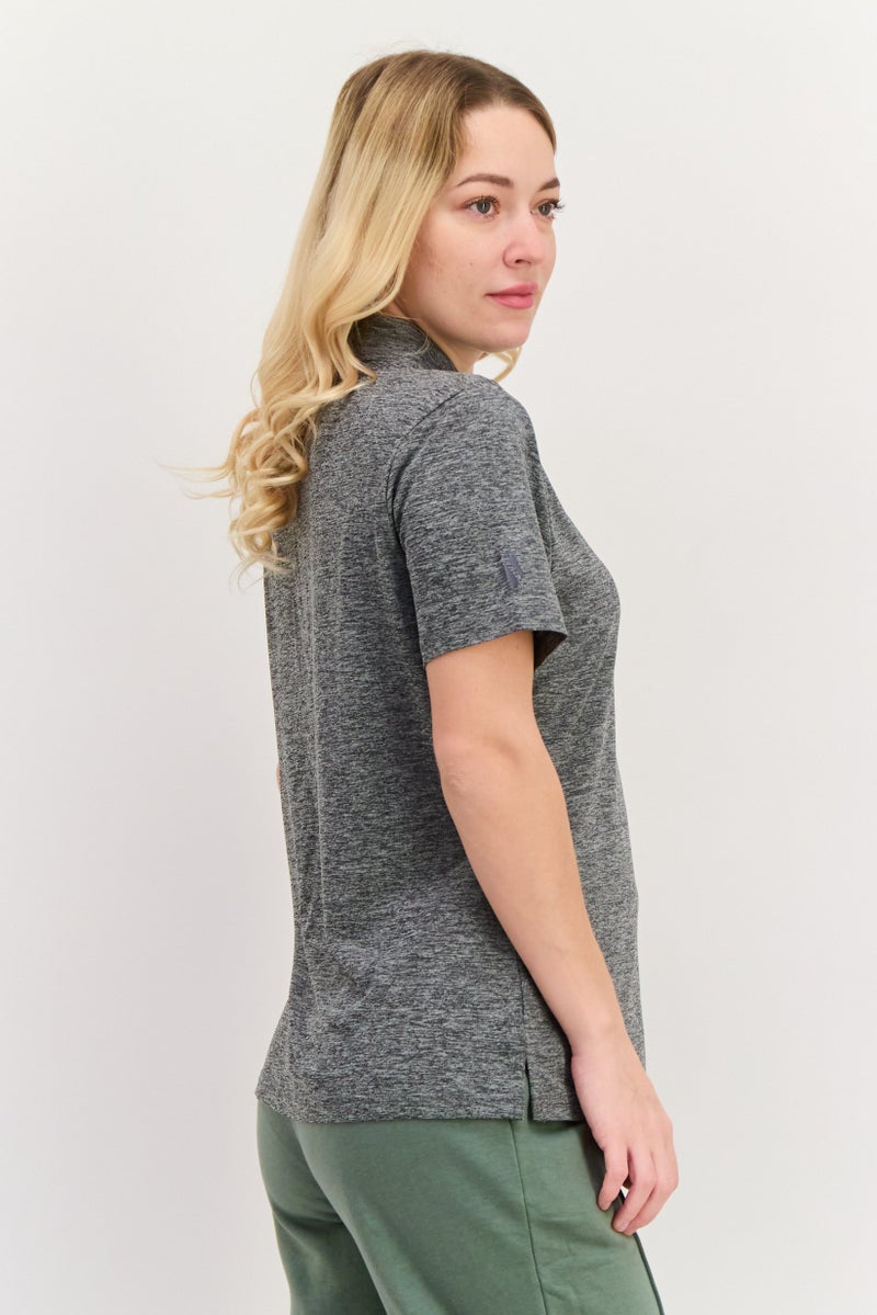 SKECHERS Women Sportswear Fit Short Sleeve Outdoor Polo Shirt, Grey - Image 2