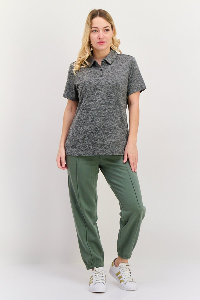 SKECHERS Women Sportswear Fit Short Sleeve Outdoor Polo Shirt, Grey - Image 3