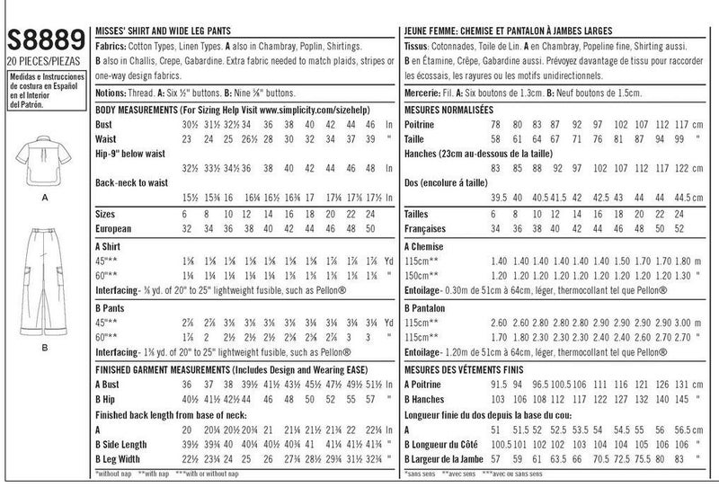 Simplicity Sewing Pattern S8889 Misses' Shirt and Wide Leg Pants by Mimi G Style (U5 (16-18-20-22-24)) - Image 2