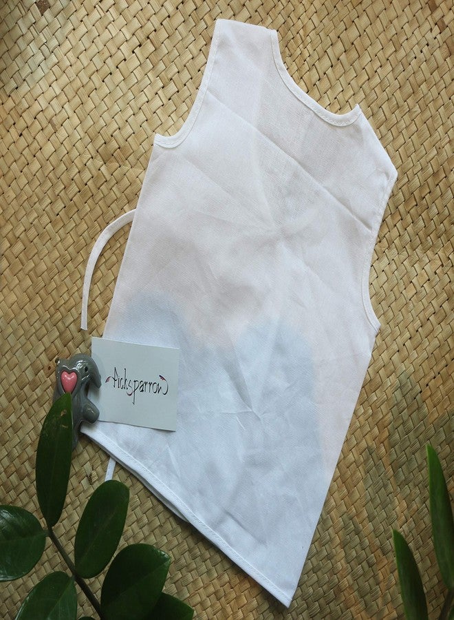 Picksparrow Cotton Unisex Pure Newborn Baby Clothes/Cambric Skinny Fit Jhablas/Sleeveless Tops/Vests/Newborn Essentials (0-1 Months, Pack Of 6, Design - Solid White) - Image 5