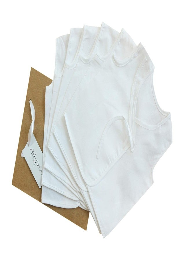 Picksparrow Cotton Unisex Pure Newborn Baby Clothes/Cambric Skinny Fit Jhablas/Sleeveless Tops/Vests/Newborn Essentials (0-1 Months, Pack Of 6, Design - Solid White) - Image 1