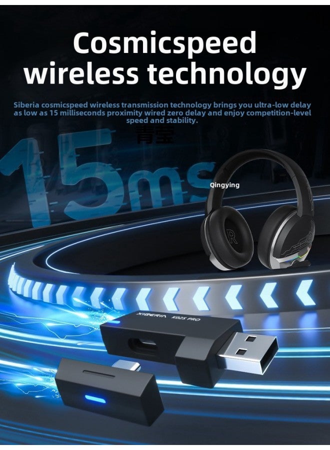Desktop Computer Wireless 02 Headset Bluetooth E-sports Headset Game Dedicated-Colour:Package 2 Headphones + Mouse Pad Qingying 300/700/2mm Qingying Qingying K02bs Black Gray Qingying 163  - Image 3