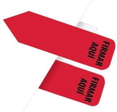 Redi-Tag Printed Arrow Dispenser Flag, Firmar Aqui (Sign Here), Spanish Language, Red, (82025) (Pack of 1) - Image 1