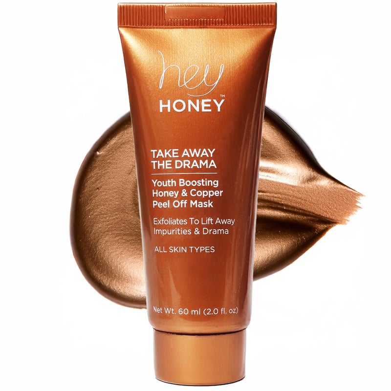 Hey Honey Skincare Copper Peel Off Face Mask with Honey Propolis  Aloe  Hydrating  Exfoliating Facial Mask for Glowing Skin Pore Cleansing  AntiAging Facial for Dull Tired Skin 22 oz