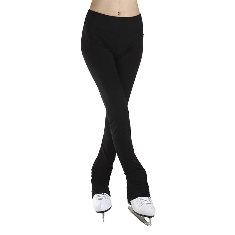 Childrens adult pattern skating clothes training trousers customized skin-friendly fleece-lined waterproof non-stick ice pure black and white pink purple Black  - Image 4
