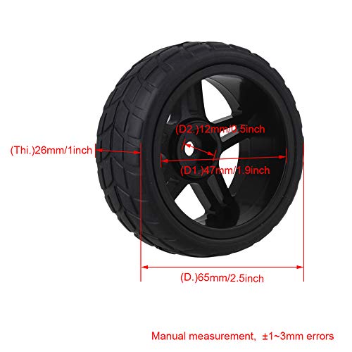 BQLZR Rubber Hub Wheel Rim&Tires 1:10 On-Road Racing Car RC Pack of 4 (20111) - Image 5