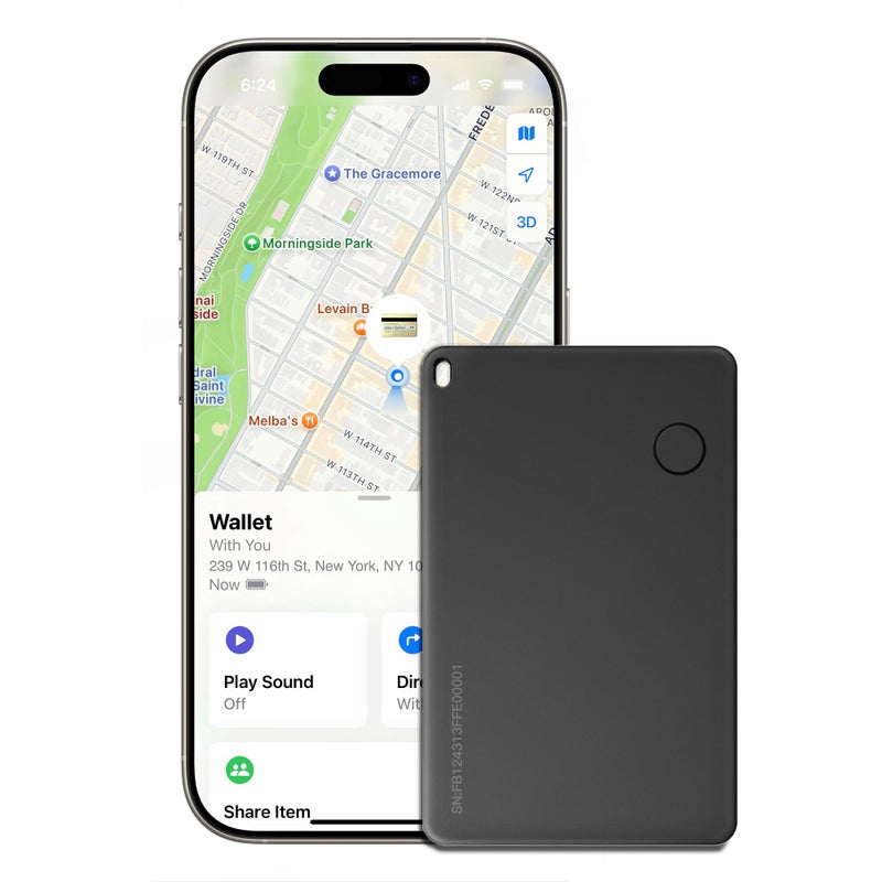 DEBOTIX Wallet Tracker Card, Rechargable, Works with Apple Find My, iPhone (iOS Only), Bluetooth Item Locator for Luggage, Bags, Passport, IP68 Waterproof (1 Pack) - Image 1