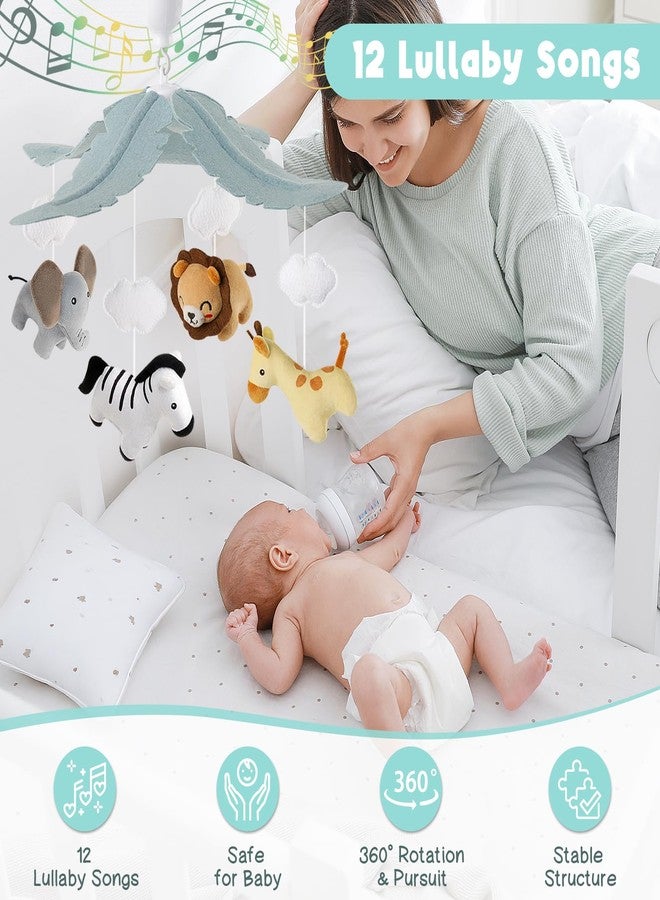 PIIKAGO Animals Crib Mobile for Boys & Girls - Safari Baby Mobile for Crib with Upgraded 3-Mode Music Box, Fits Standard Cribs, Nursery Mobiles - Image 5