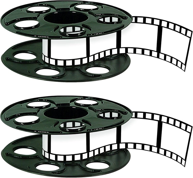 Beistle بستيل بكرة الفيلم مع مركزات شريط الفيلم 2 عددي بلاستيك رقيق 3D بكرة سينما مع شرائط فيلم بطول 15 قدم زينة حفلات هوليوود قابلة للتخصيص لفعاليات السجادة الحمراء 9 - Image 1