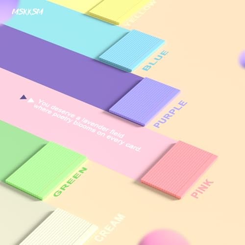 MSKKSM 120 Count Index Cards 5x8 Colored Ruled 5 by 8 Index Flash Cards for Studying, Colored Lined Index Note Cards 5 x 8 Cards, Notecards 5x8 Lined Index Cards Ruled 5 x 8" Flashcards, 6 Assorted Colors - Image 5