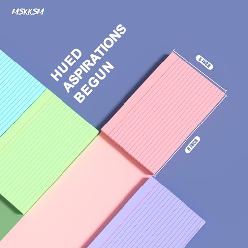 MSKKSM 120 Count Index Cards 5x8 Colored Ruled 5 by 8 Index Flash Cards for Studying, Colored Lined Index Note Cards 5 x 8 Cards, Notecards 5x8 Lined Index Cards Ruled 5 x 8" Flashcards, 6 Assorted Colors - Image 2