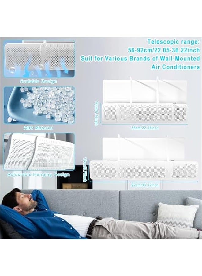 Beauenty Adjustable Air Conditioner Deflector, Adjustable AC Air Deflector Suitable for Split Air Conditioners,Anti-Blast/Anti-Direct Blowing Baffle Windshield for Home,Mini-Split - Image 2