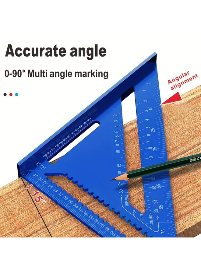 Classic Blue 12 Inch Aluminum Carpenter Square Serrated Edge Dual Scale - Image 5