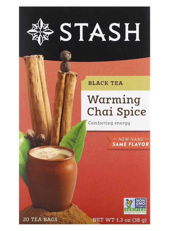Stash Tea - Black Tea Warming Chai Spice 20 Tea Bags 1.3 oz (38 g) - Image 1