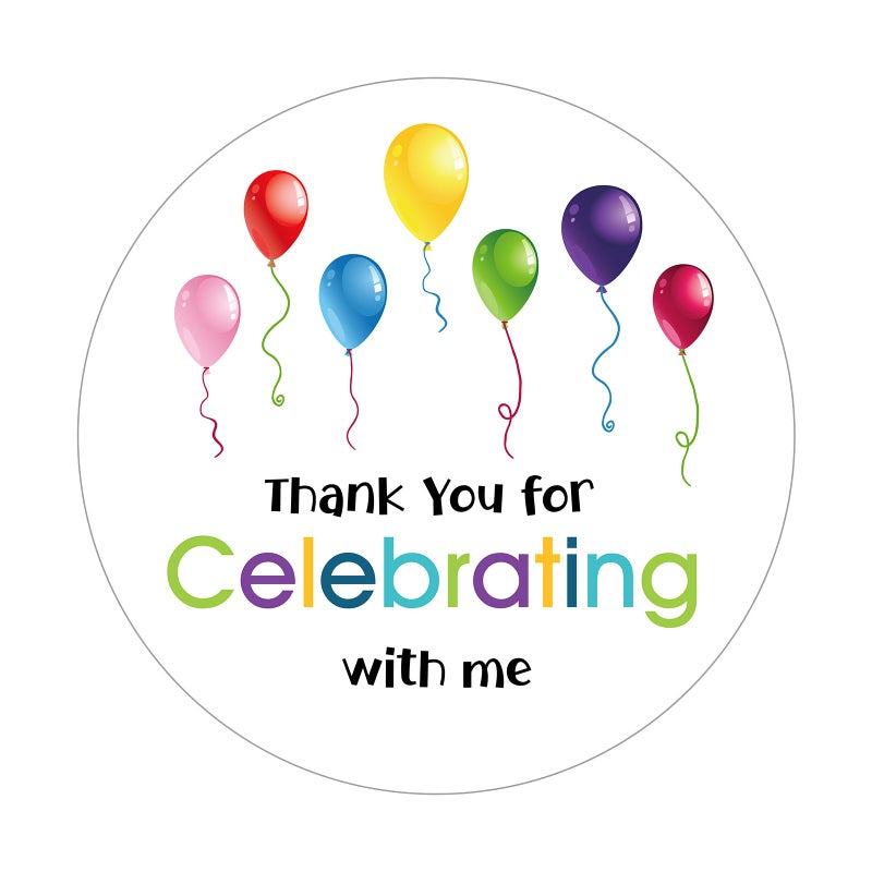 jijAcraft 60PCS Thank You for Celebrating with Me Sticker  2 Thank You Stickers with Boho Balloon  Thank You Stickers for Kidss Party Favor Card Seals Labels Gift Package Wrapping