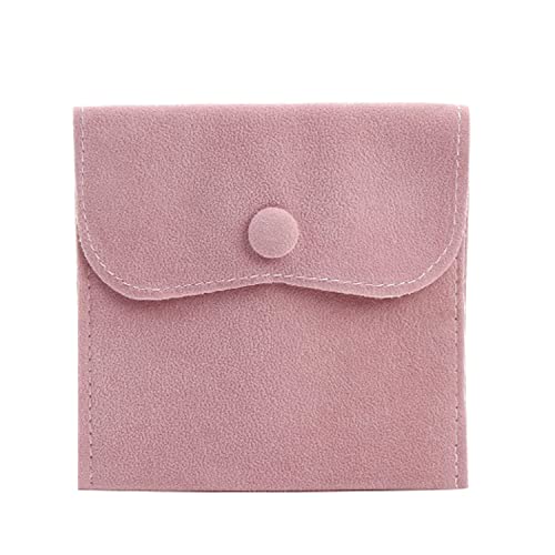 Hsiwto Pack of 10 Velvet Jewelry Pouch Storage Bags Portable Jewelry Gift Bag With Snap Button, Large Pink - Image 3