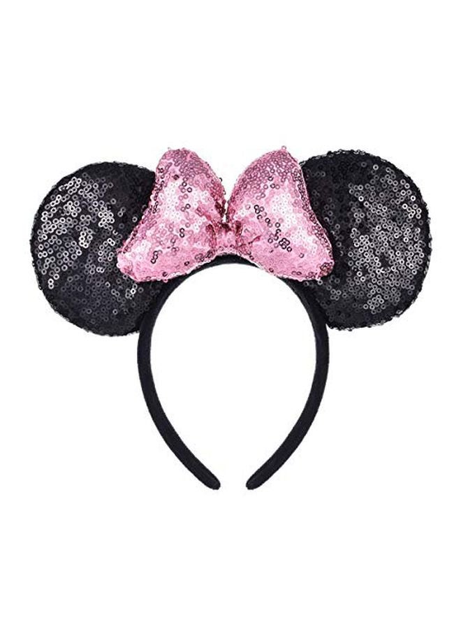 A Miaow 3D Mickey Mouse Ears Headband Black/Pink - Image 1