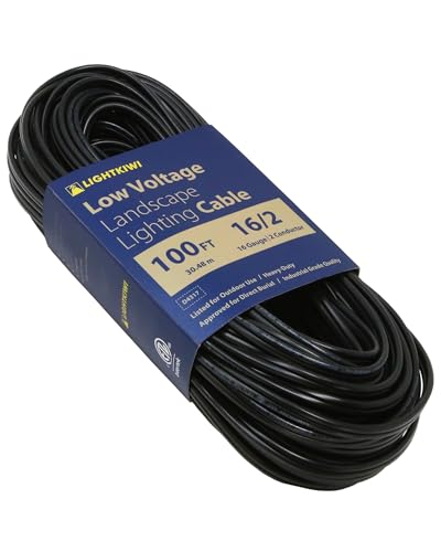 Lightkiwi 16/2 Low Voltage Landscape Lighting Wire - 100 Feet - Copper, Outdoor Direct Burial Wire - Under Ground Stranded Electric Wire for Spotlight, Pathway Light and LED Lights - ETL Listed - Image 1