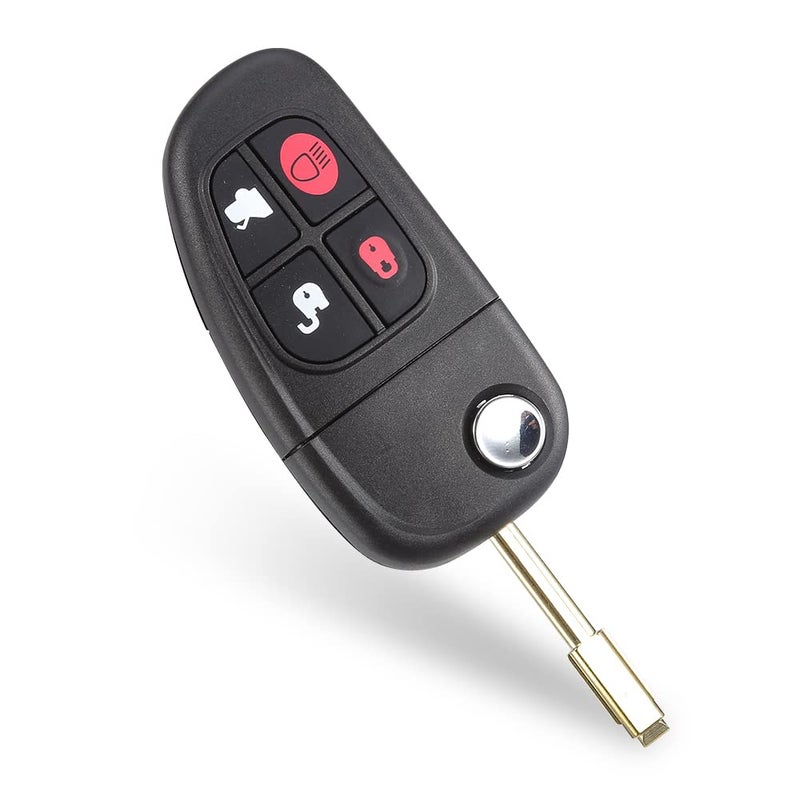 Vailikey حافظة مفتاح سيارة قابلة للطي بـ 4 أزرار لسيارة جاكوار X-Type S-Type XJ XJR غلاف جهاز التحكم عن بعد 2002-2008 - Image 2
