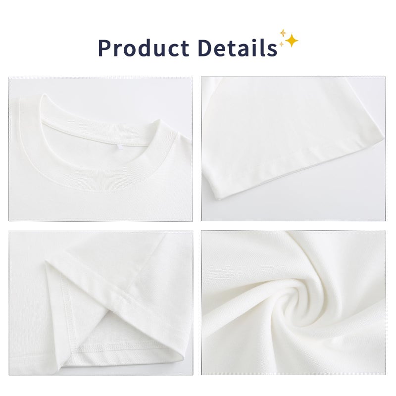 SnowElve Mens Oversized T-Shirts Fashion Loose Fit Crewneck Tshirt Streetwear Heavyweight Short Sleeve Tee Shirt Gym Workout Tops(White,m) - Image 5