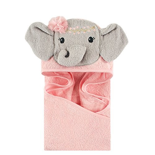 Little Treasure Little Treasure Animal Face Hooded Towel, Blossom Elephant  - Image 1