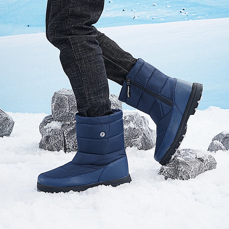 Winter Velvet Waterproof Snow Boots Warm And Breathable Couple High-Top Casual Cotton Shoes - Image 2