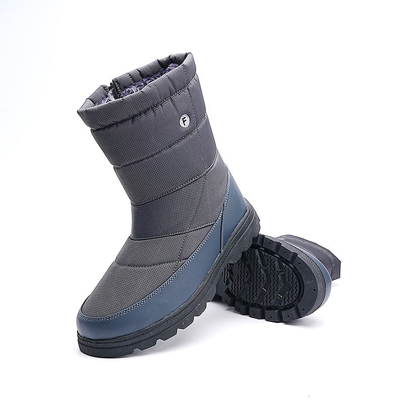 Winter Velvet Waterproof Snow Boots Warm And Breathable Couple High-Top Casual Cotton Shoes - Image 1