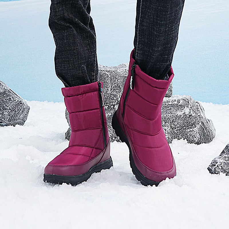 Winter Velvet Waterproof Snow Boots Warm And Breathable Couple High-Top Casual Cotton Shoes - Image 5