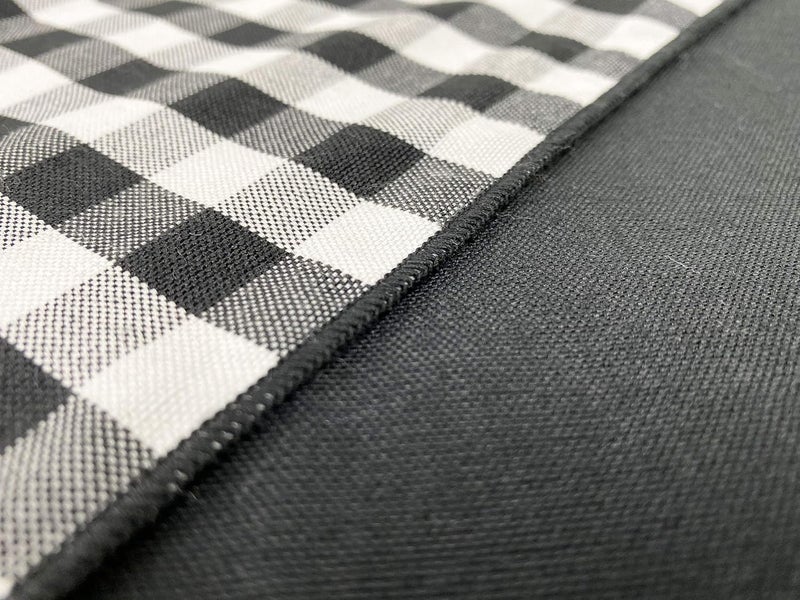 Fennco Styles Fennco Styles Handmade Checkered Reversible Placemats 14 W x 20 L Set of 4  Black Checked Farmhouse Table Mats for Dining Table Banquets Family Gathering and Special Occasion  - Image 4