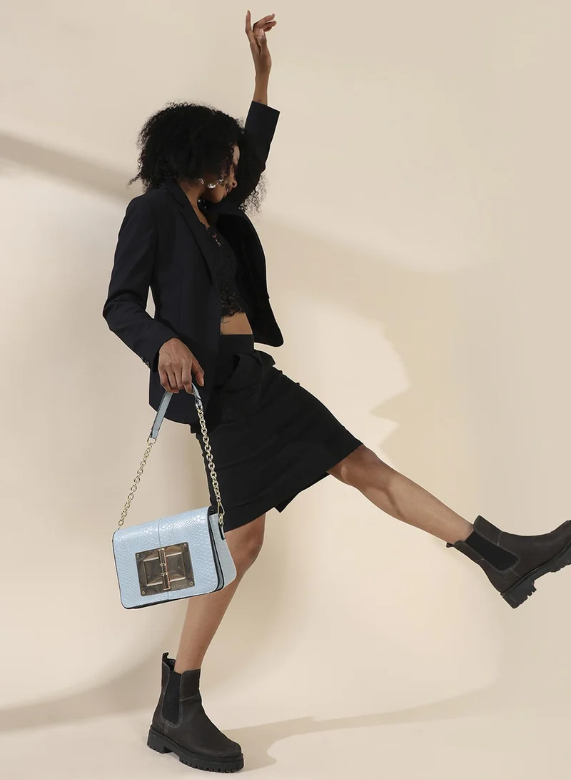 Haute Sauce Hinge Flap Sling Bag - Light Blue