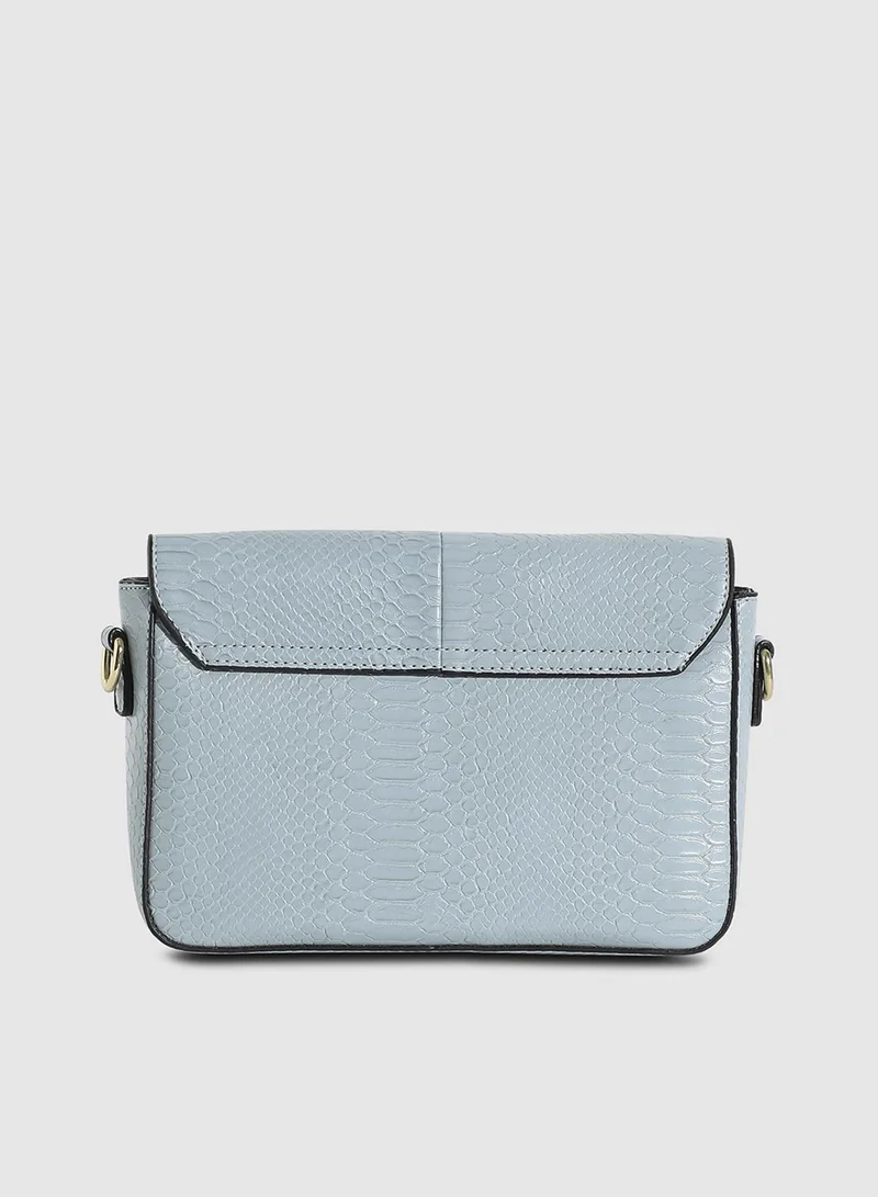 Haute Sauce Hinge Flap Sling Bag - Light Blue