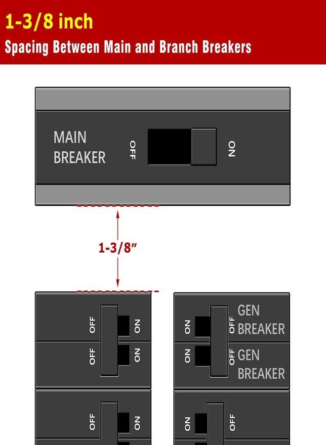 Natupal Generator Interlock Kit Compatible with Square D QO HOM 150 or 200 amp panels. 1 3/8 Inch Spacing between main and branch breaker, update versioner, Professional and Interlock Kit, new version - Image 3