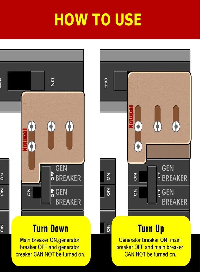 Natupal Generator Interlock Kit Compatible with Square D QO HOM 150 or 200 amp panels. 1 3/8 Inch Spacing between main and branch breaker, update versioner, Professional and Interlock Kit, new version - Image 5