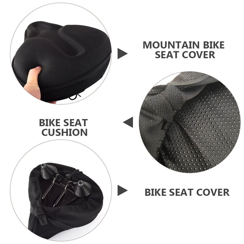 Breathable Bike Saddle Cover Cycling Seat Protector Cycling Accessory (Black) - Image 1