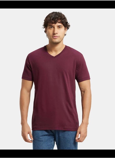 Jockey 2726 Men's Super Combed Cotton Rich Solid V Neck Half Sleeve T-Shirt