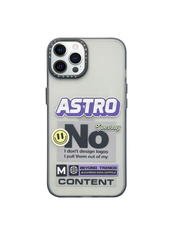 جرين تايجر حافظة هاتف آيفون 14 برو ماكس بطبقة مزدوجة من سلسلة IMD من البولي يوريثان الحراري + الكمبيوتر الشخصي (ملصق أرجواني ASTRO)