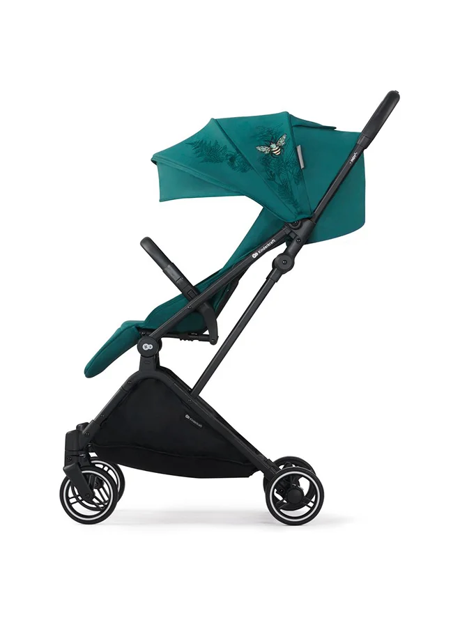 كيندركرافت Spacerowy Nubi Nature Vibes Stroller Green, Lightweight, Compact, One - Click Fold, With Cup Holder And Five - Point Safety Harness