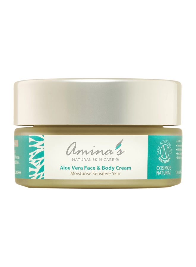 Amina's Natural Skincare Natural Aloe Vera Face and Body Cream – Soothing, Hydrating, and Nourishing Skincare for All Skin Types – Refreshing Aloe, Deep Moisture, and Skin Repair for Soft, Smooth, and