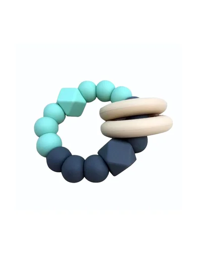 Desert Chomps Desert Chomps Vera Hexi - Block Teether - Grey Mint