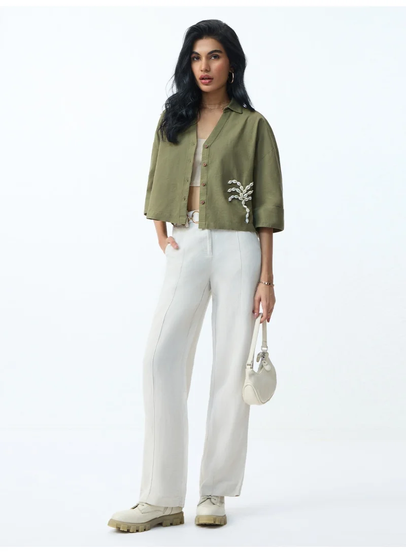 The Souled Store Cotton Linen Shirt: Shelly