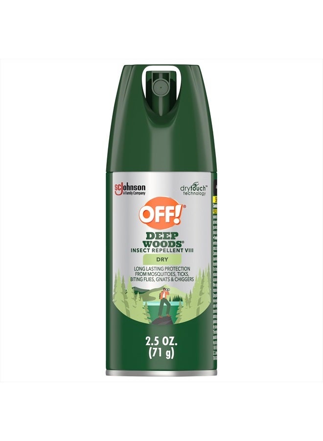 OFF! Deep Woods Insect Repellent Aerosol, Dry, Non-Greasy Formula, Bug Spray with Long Lasting Protection from Mosquitoes, 2.5 oz - Image 1