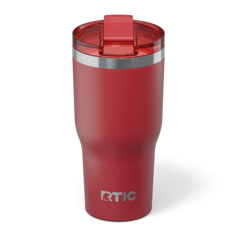 RTIC 30oz Essential Tumbler with Lid, Ceramic Lined, Insulated, Stainless Steel, Metal, Double Wall Vacuum-Insulation, Travel Cup for Iced Coffee, Tea, Hot and Cold Drink, Flag Red - Image 1