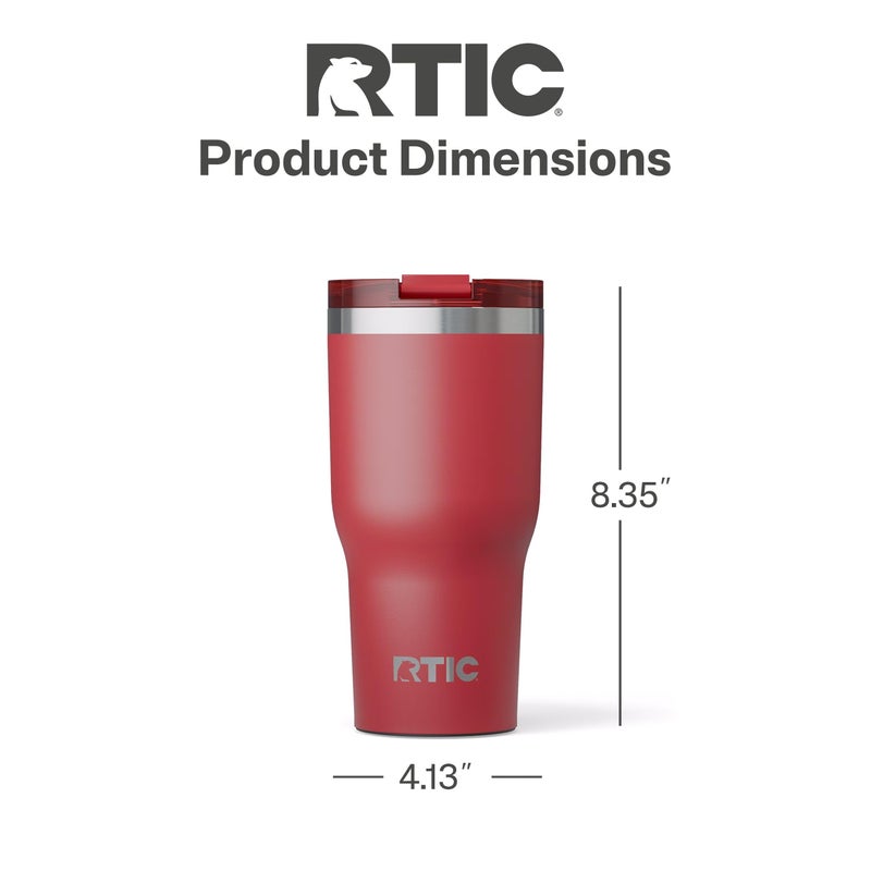 RTIC 30oz Essential Tumbler with Lid, Ceramic Lined, Insulated, Stainless Steel, Metal, Double Wall Vacuum-Insulation, Travel Cup for Iced Coffee, Tea, Hot and Cold Drink, Flag Red - Image 5