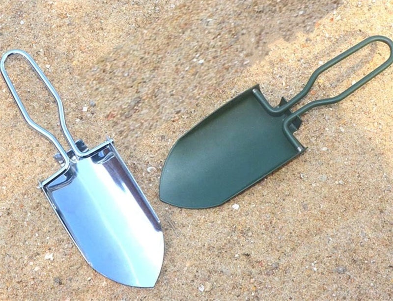 Toasis Garden Trowel Mini Outdoor Foldable Hand Shovel (Olive & Silver-2pcs) - Image 1